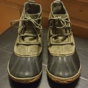 Olive green Sorel duck boots